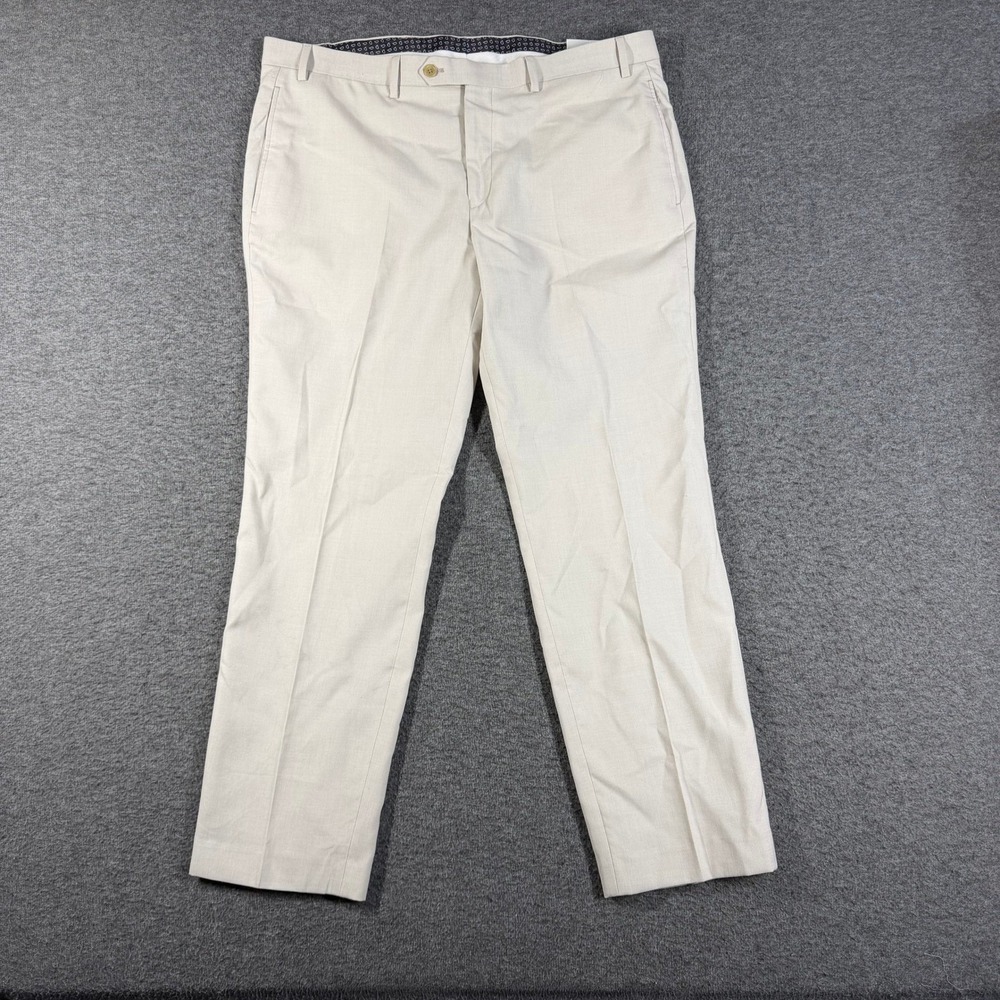 NWT Lauren Ralph Lauren Mens Cream Dress Pants Flat Front 38x30 Straight Leg